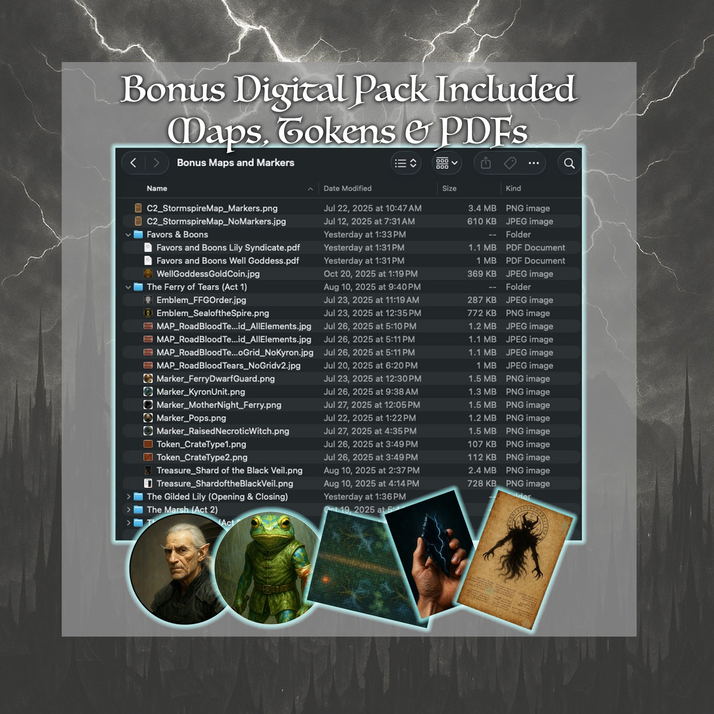 Bonus Digital Pack Included – Maps, Tokens & PDFs for Stormspire: Faces of the Goddess