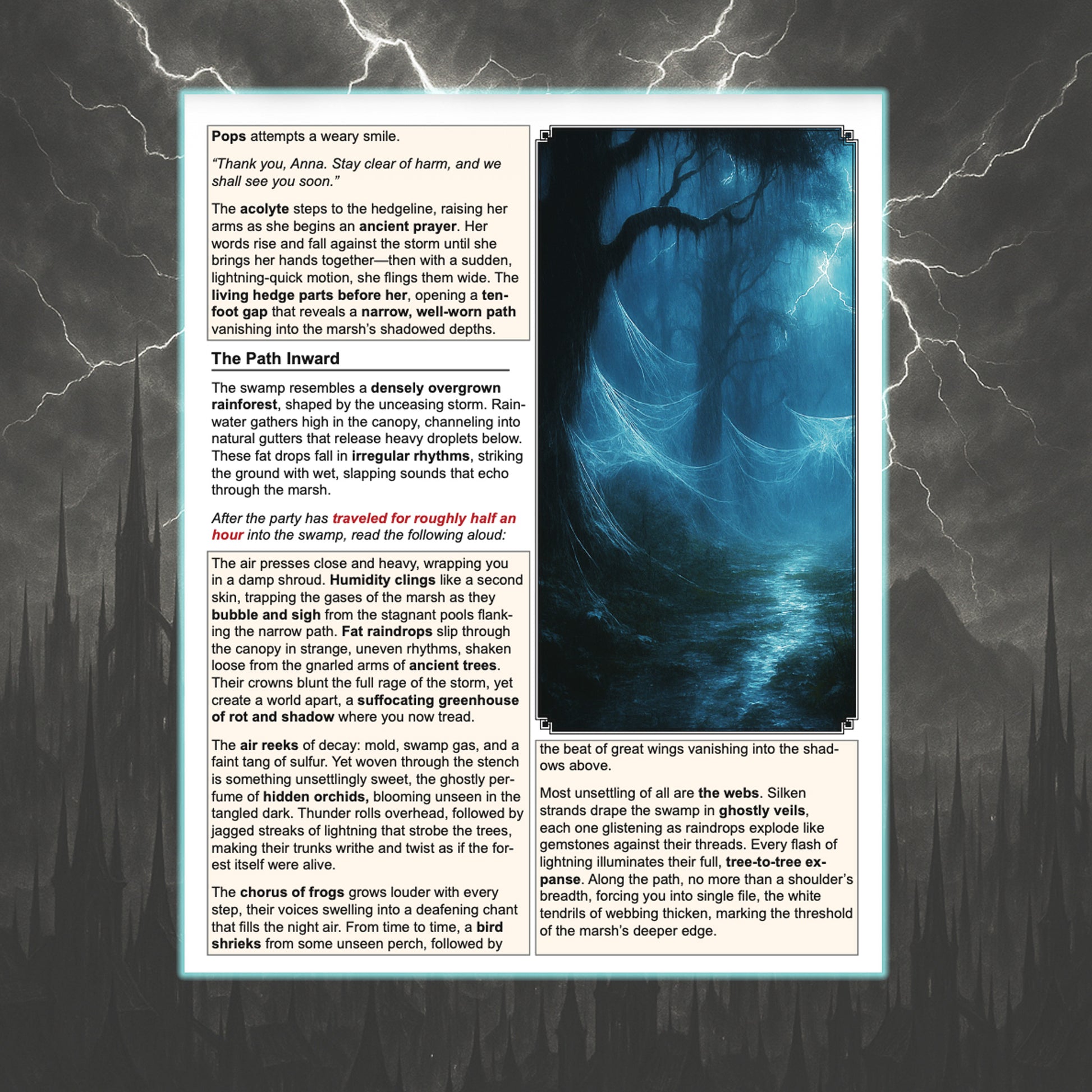Stormspire: Faces of the Goddess – Map preview of the Spider Path encounter