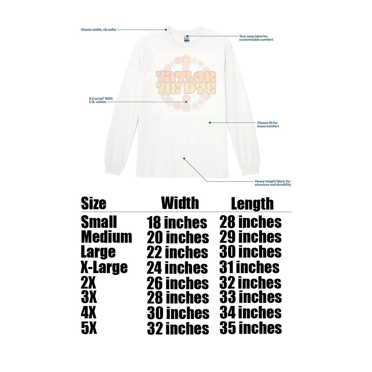 Long Sleeve Tees: Custom Order Tie-Dye