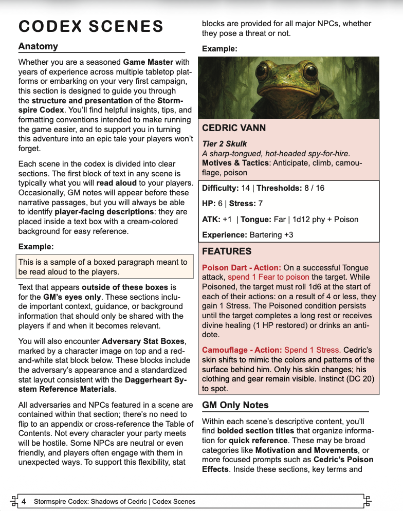 Stormspire: Shadows of Cedric – Daggerheart Codex 1 (Digital Download)